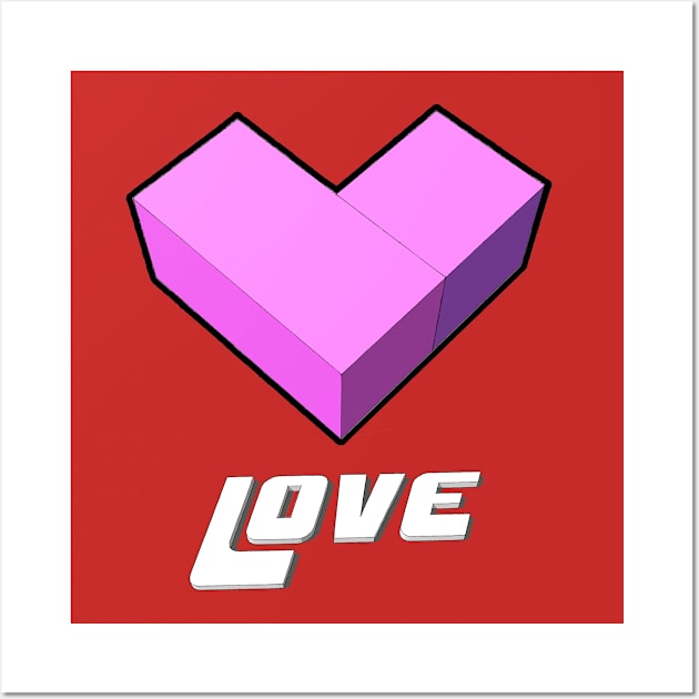 Block Love Wall Art by Vin Zzep